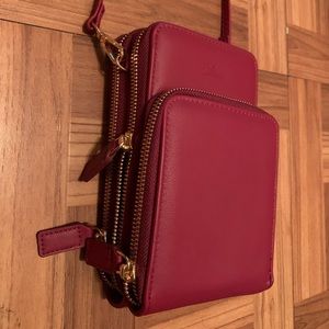 Cluci Leather Maroon Wristlet